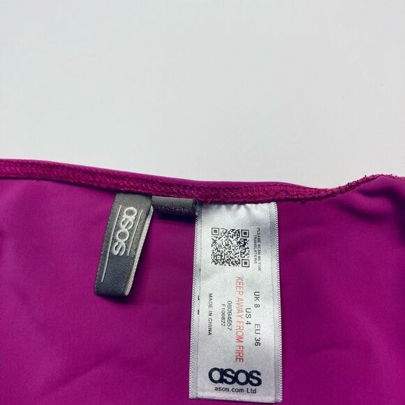 ASOS Womens Pink Swim Bralette Bra Unlined Crop Top Size 4 - Picture 3 of 4